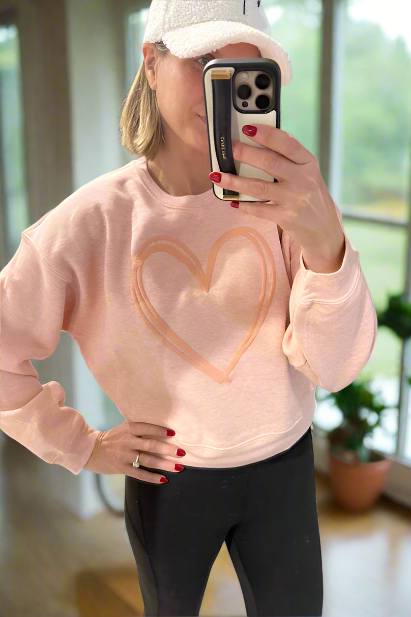 Puff Heart Cropped Sweatshirt sold by A Velvet Window