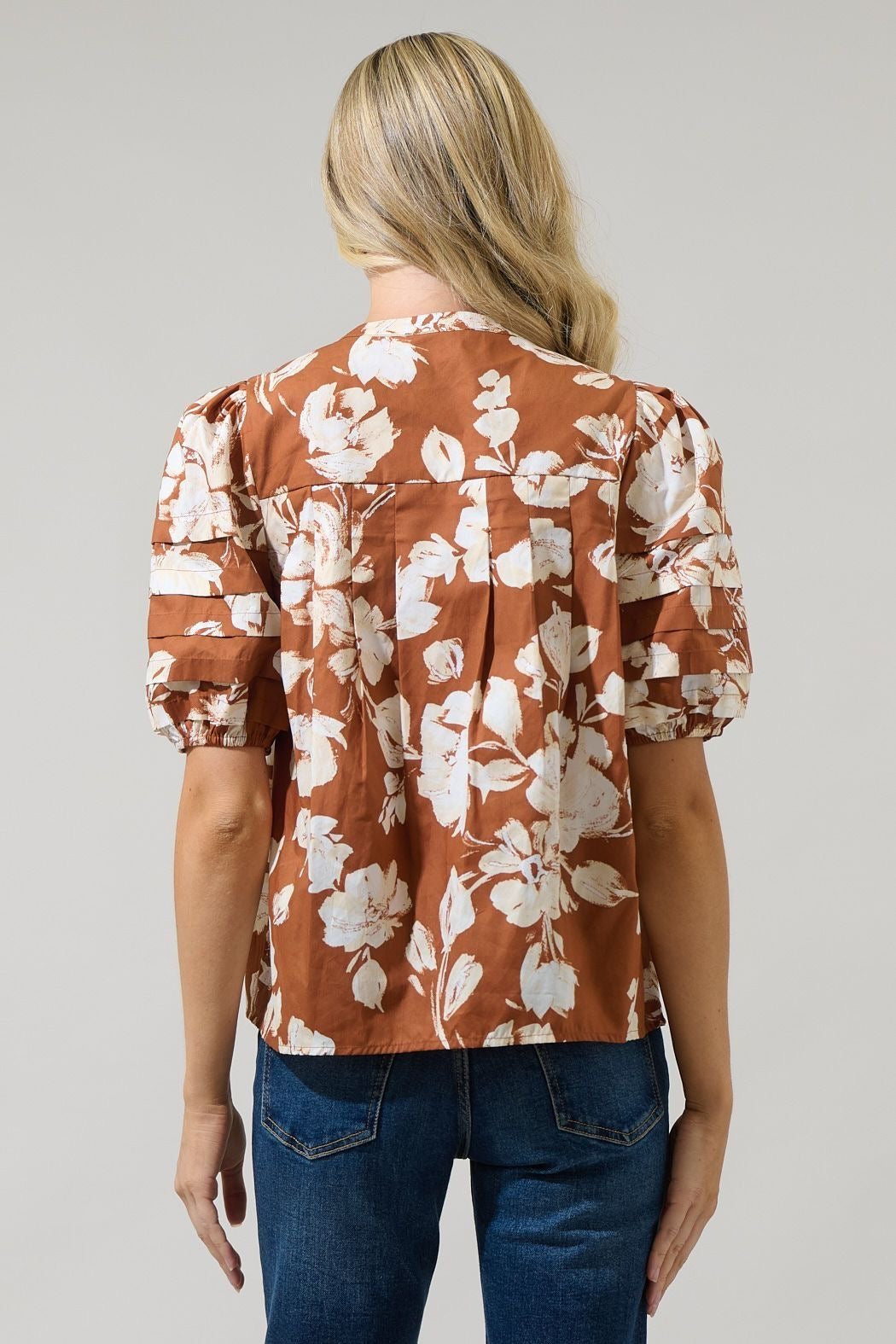 Surrey Camel Floral Top