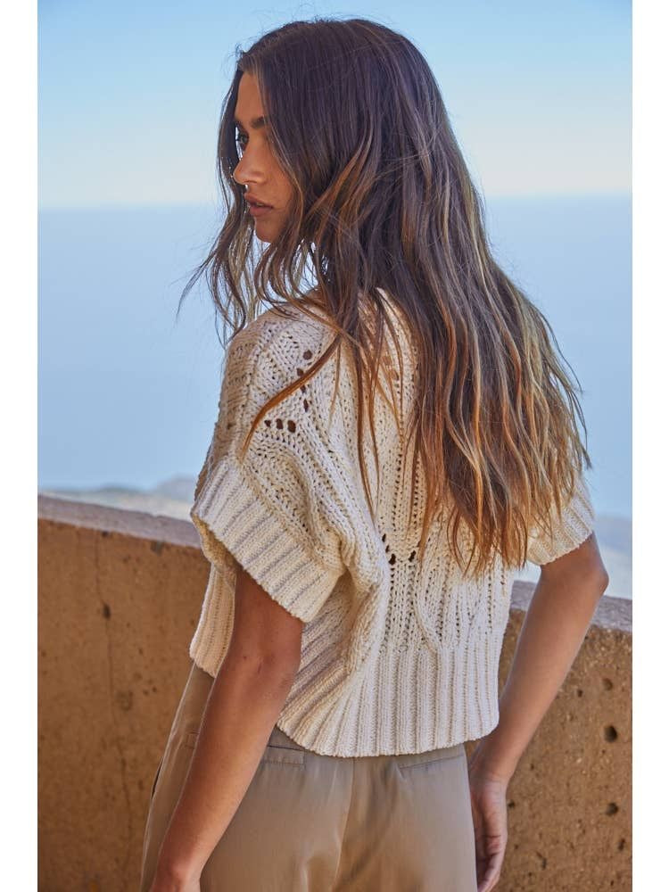 Short Sleeve Knit Sweater