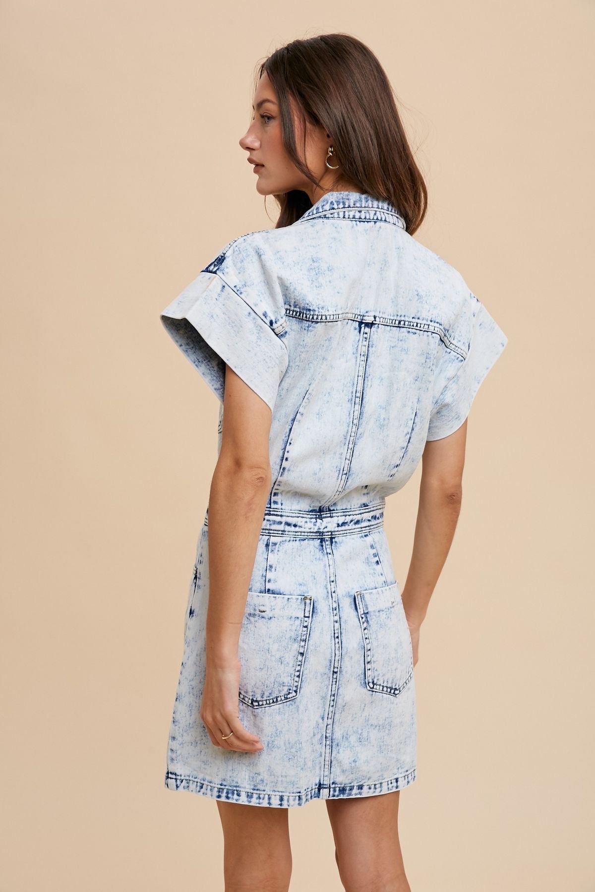 Acid Washed Denim Dress sold by A Velvet Window