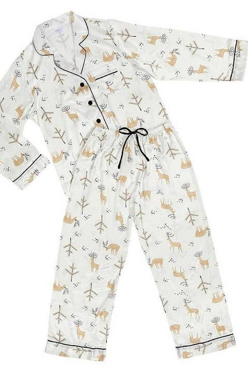 White Christmas Satin Pajamas sold by A Velvet Window