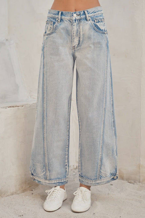 Two Way Side Seam Vintage Wash Jeans sold by A Velvet Window