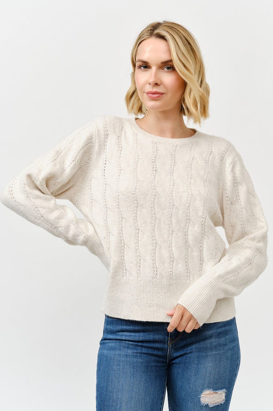 Ivory Cable Knit  Sweater sold by A Velvet Window