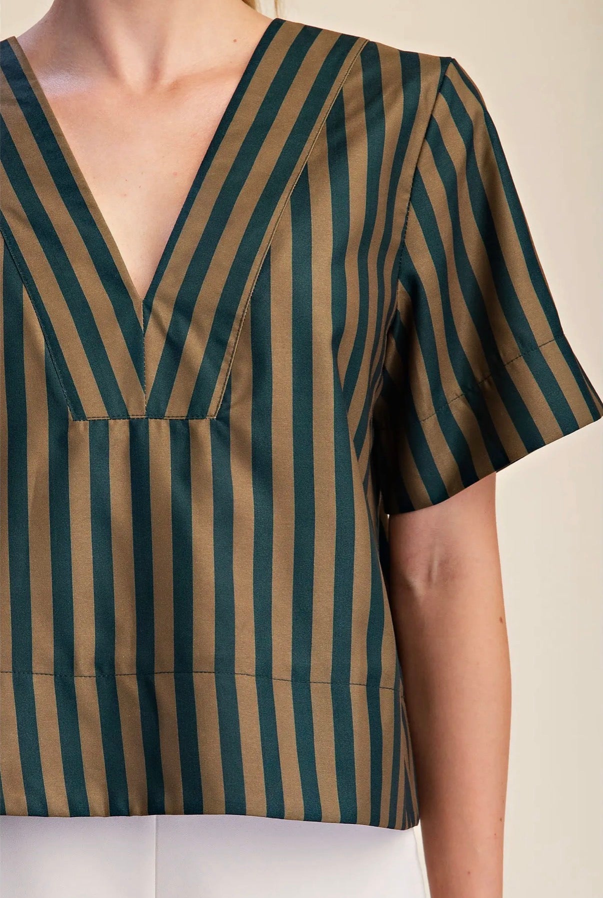 Bold Stripe VNeck Top sold by A Velvet Window