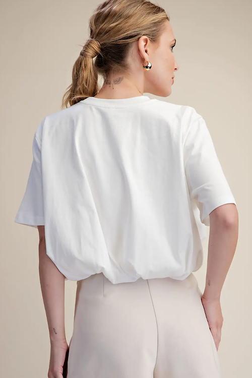 Cropped Bubble Hem T-Shirt sold by A Velvet Window