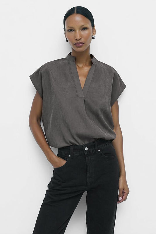 Suede Touch VNeck Top