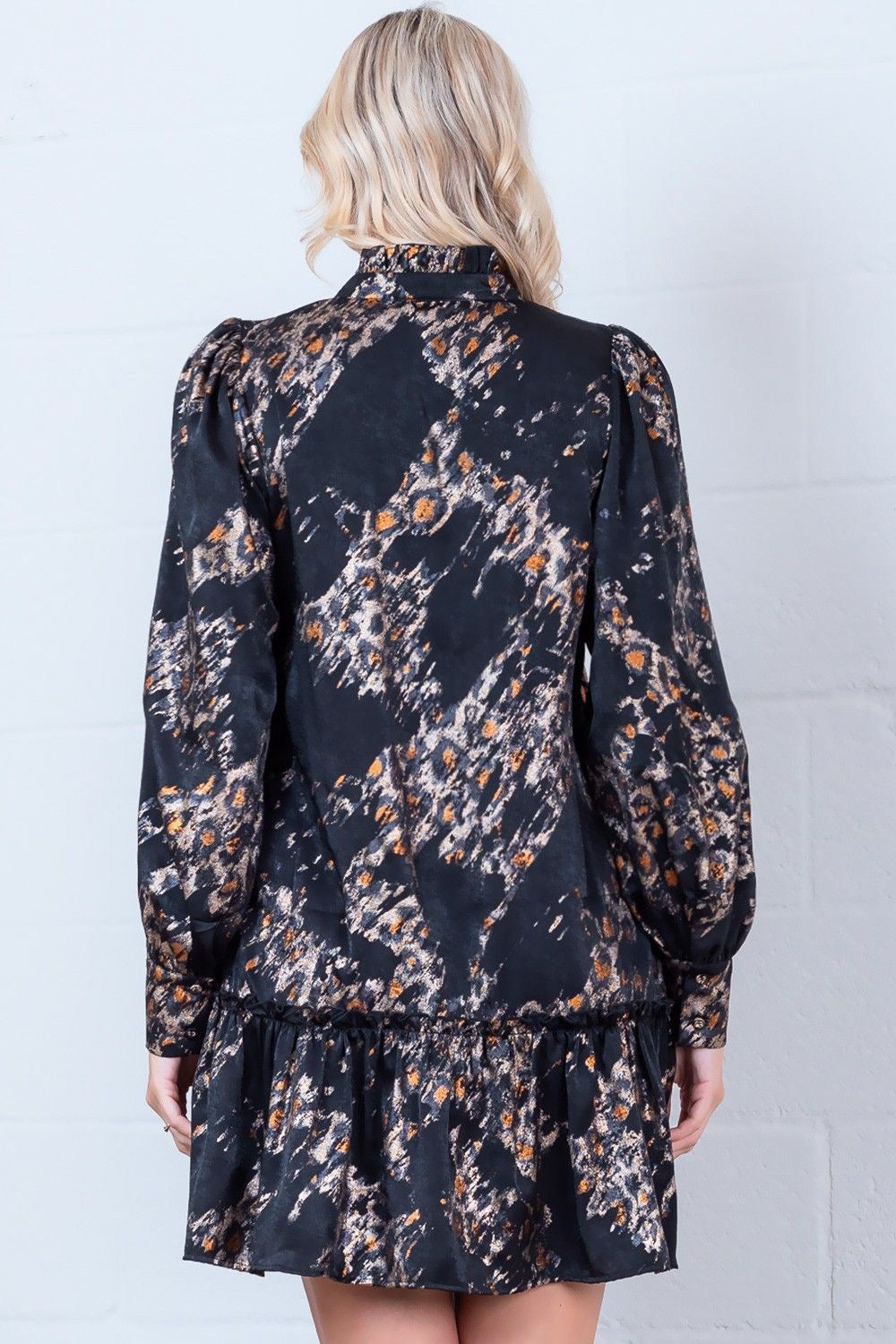 Metallic Autumn Print Dress