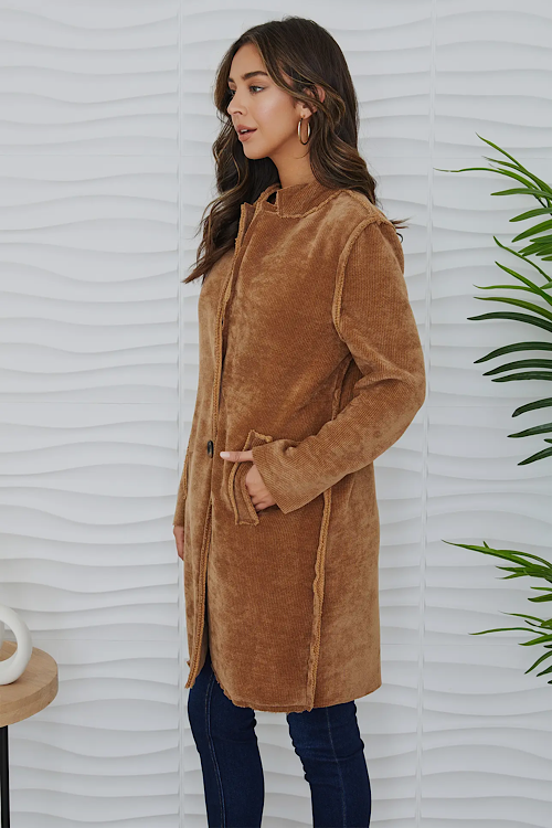 Luxe Camel Corduroy Jacket