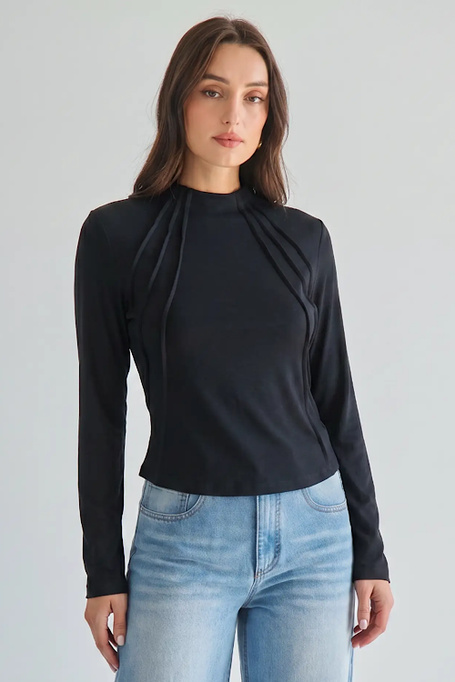 Seam Detail Long Sleeve Top sold by A Velvet Window