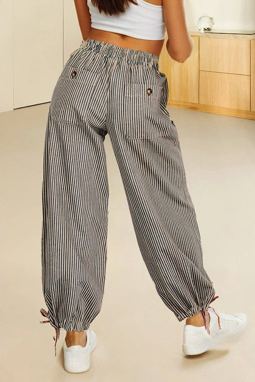 Stripe Ankle Cinch Pants sold by A Velvet Window