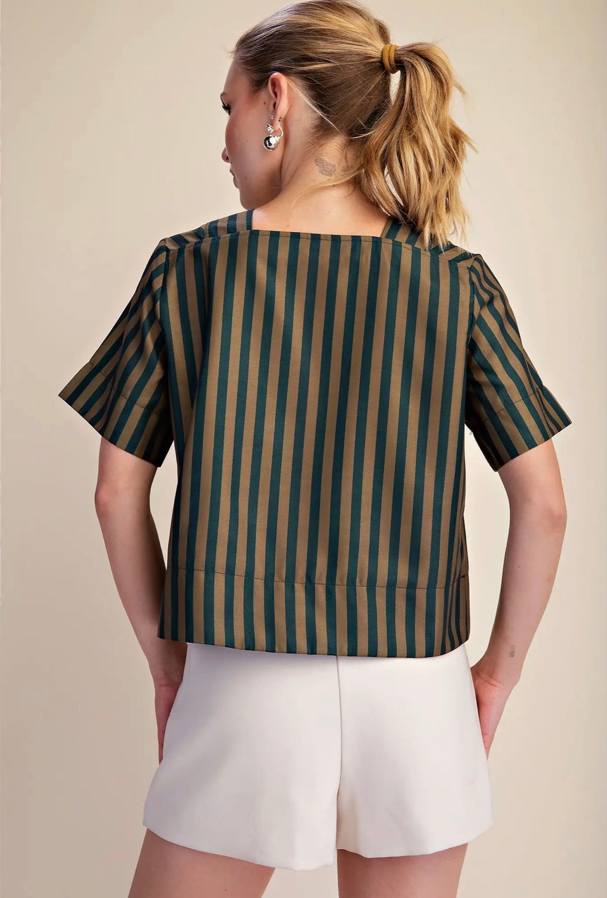 Bold Stripe VNeck Top sold by A Velvet Window