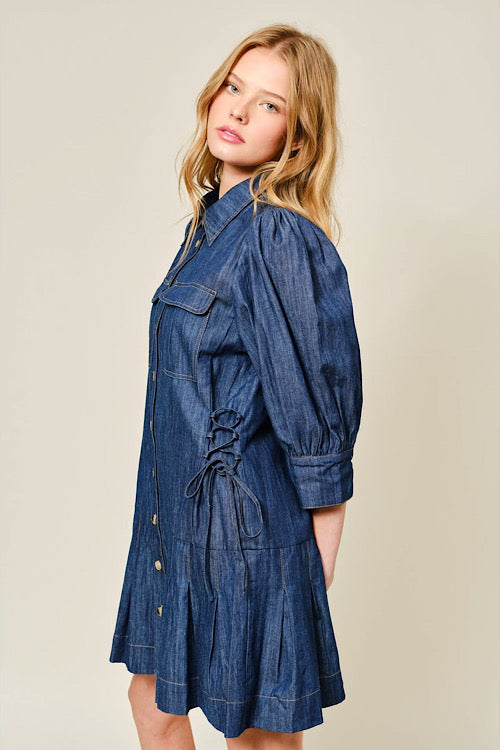 Side Corset Denim Dress sold by A Velvet Window