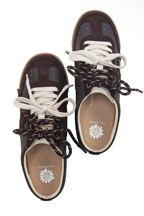 Chocolate Nysa Sneaker Mule by Yellowbox sold by A Velvet Window