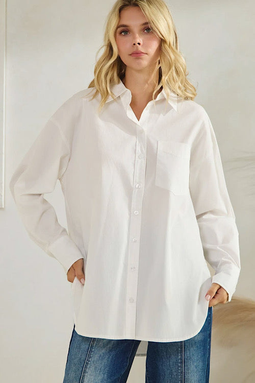CBK Style White Collared Shirt sold by A Velvet Window