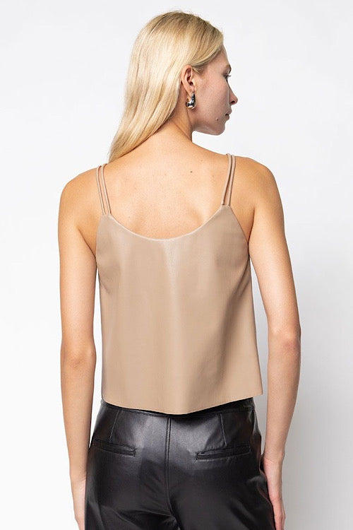 Latte Faux Leather Cami sold by A Velvet Window
