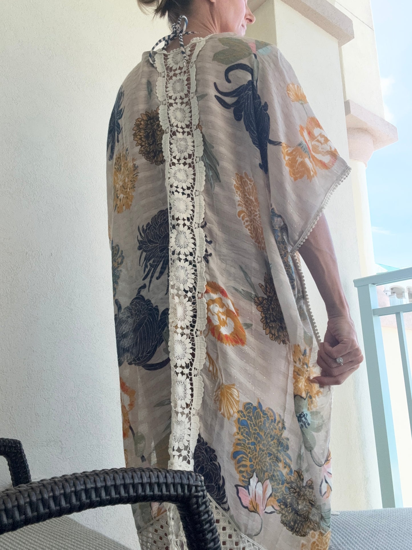 Floral Coverup with Tassels