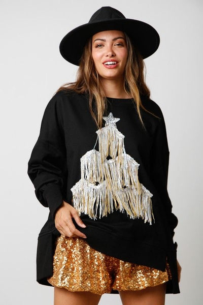 Fringe Christmas Tree Sweatshirt