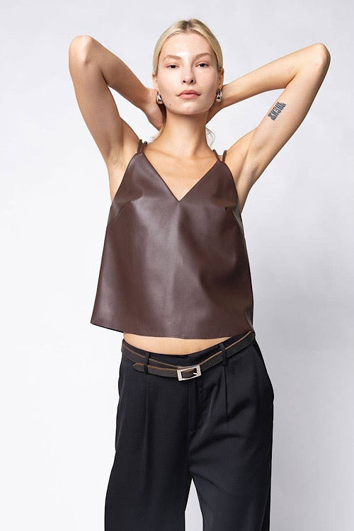 Chocolate Faux Leather Camo