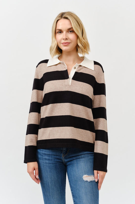 Stripe Collared Sweater sold by A Velvet Window