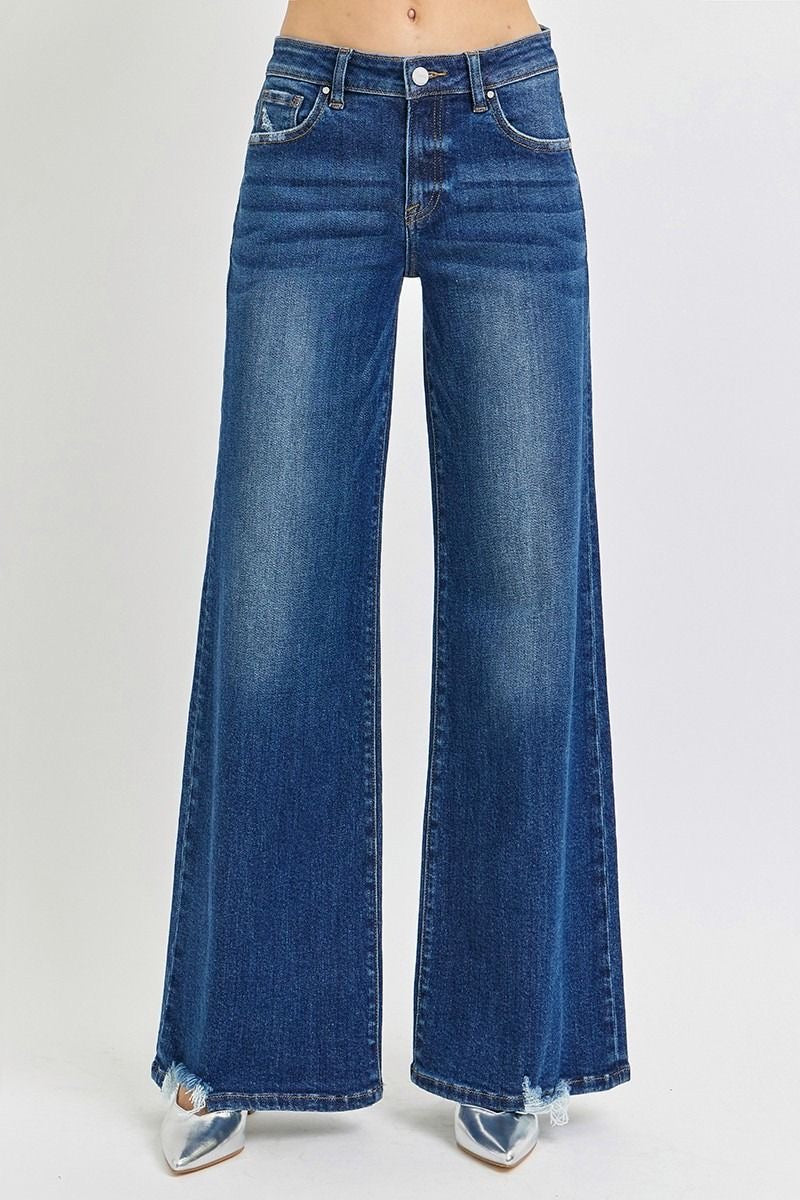 Risen Mid-Rise Wide Leg Jeans sold by A Velvet Window