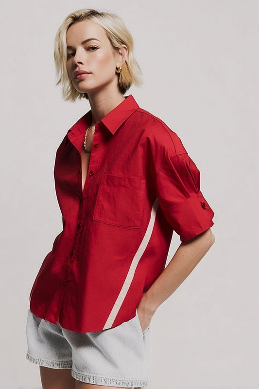 Collared Stripe Top