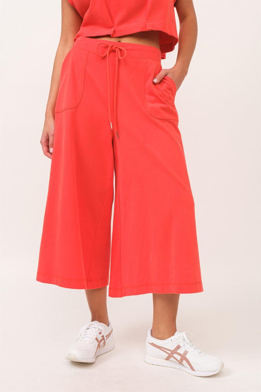 The Lounge Edit - Wide Leg Crop Pants sold by A Velvet Window