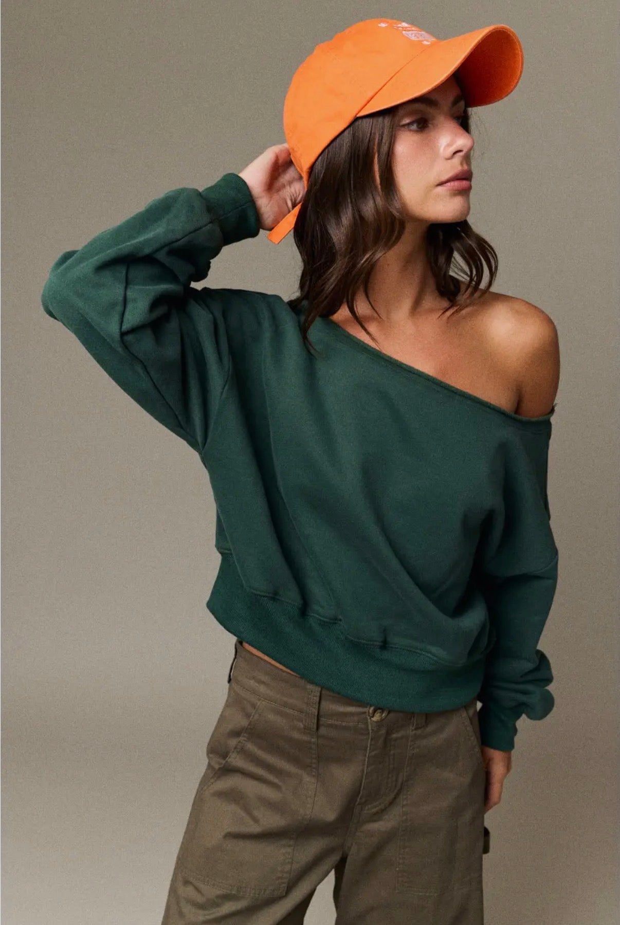Cropped Off Shoulder Sweatshirt sold by A Velvet Window