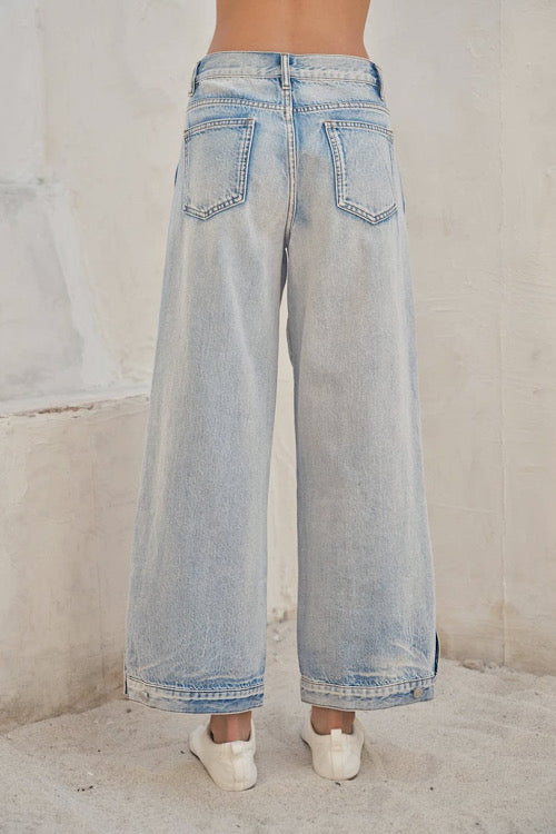 Two Way Side Seam Vintage Wash Jeans sold by A Velvet Window