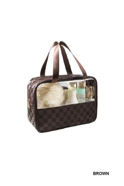 Checkered Cosmetic Bag