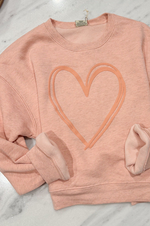 Puff Heart Cropped Sweatshirt sold by A Velvet Window