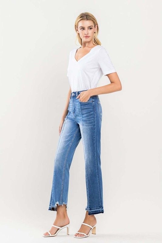 Two Tone Cropped Flare Jeans sold by A Velvet Window