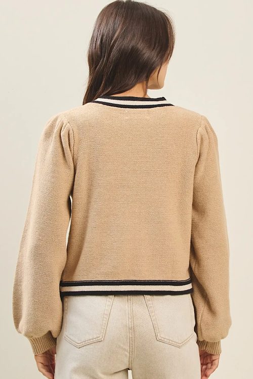 Contrasting Stripe  Cardigan sold by A Velvet Window