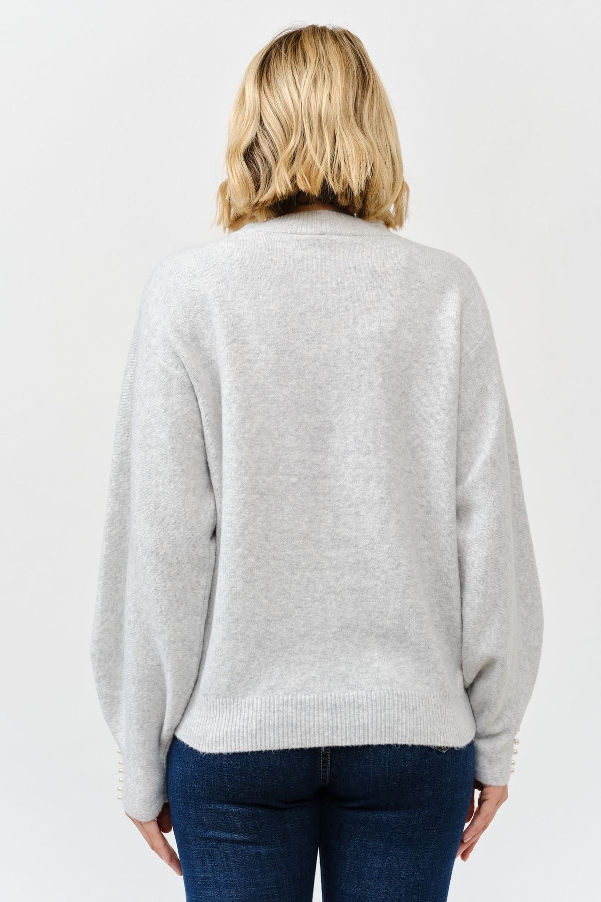 Pearl Detail Crew Neck Sweater sold by A Velvet Window