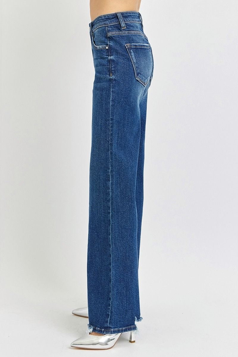 Risen Mid-Rise Wide Leg Jeans sold by A Velvet Window