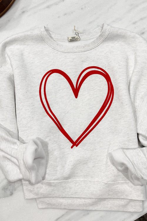 Puff Heart Cropped Sweatshirt sold by A Velvet Window