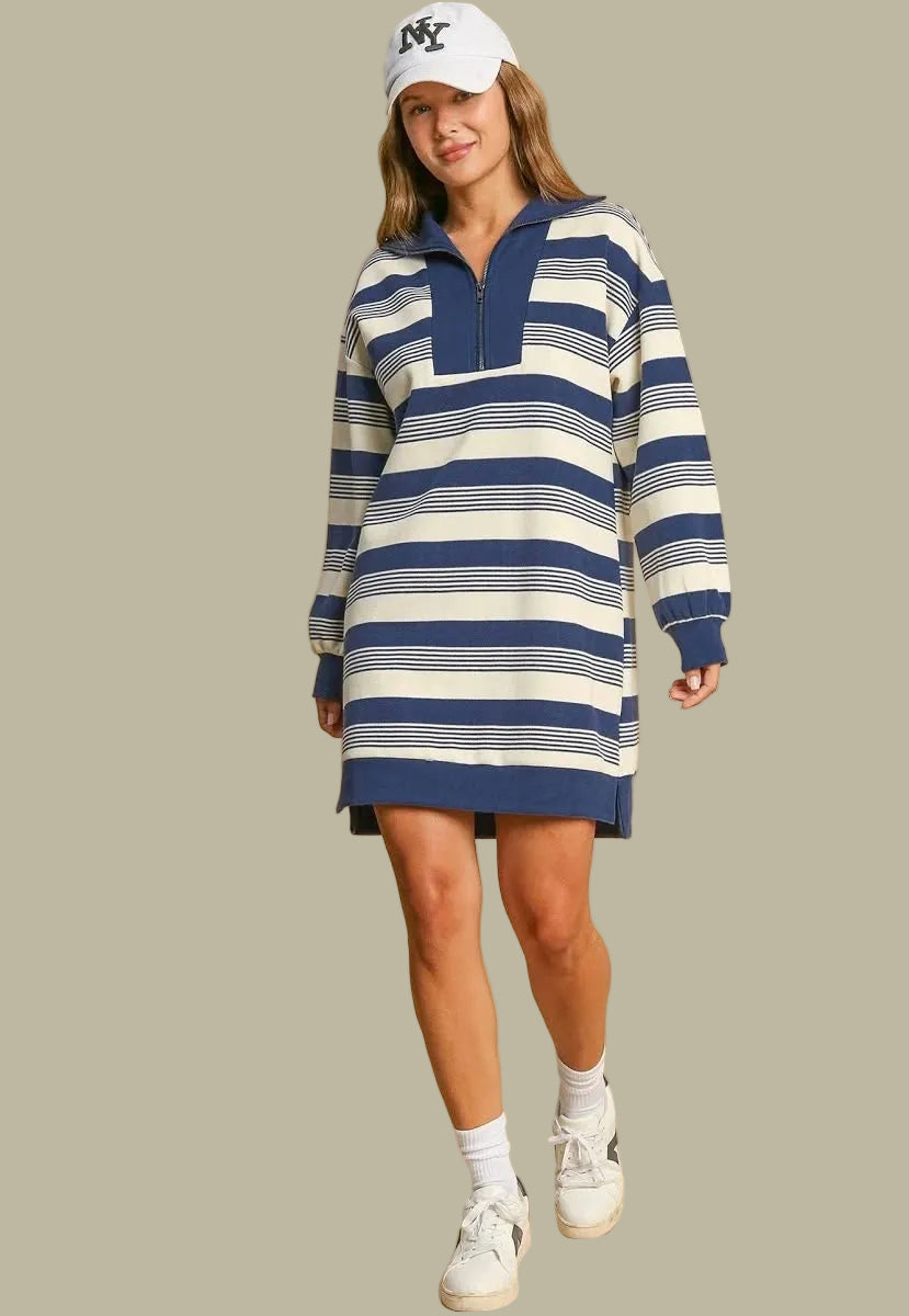 Stripe Collared Dress sold by A Velvet Window