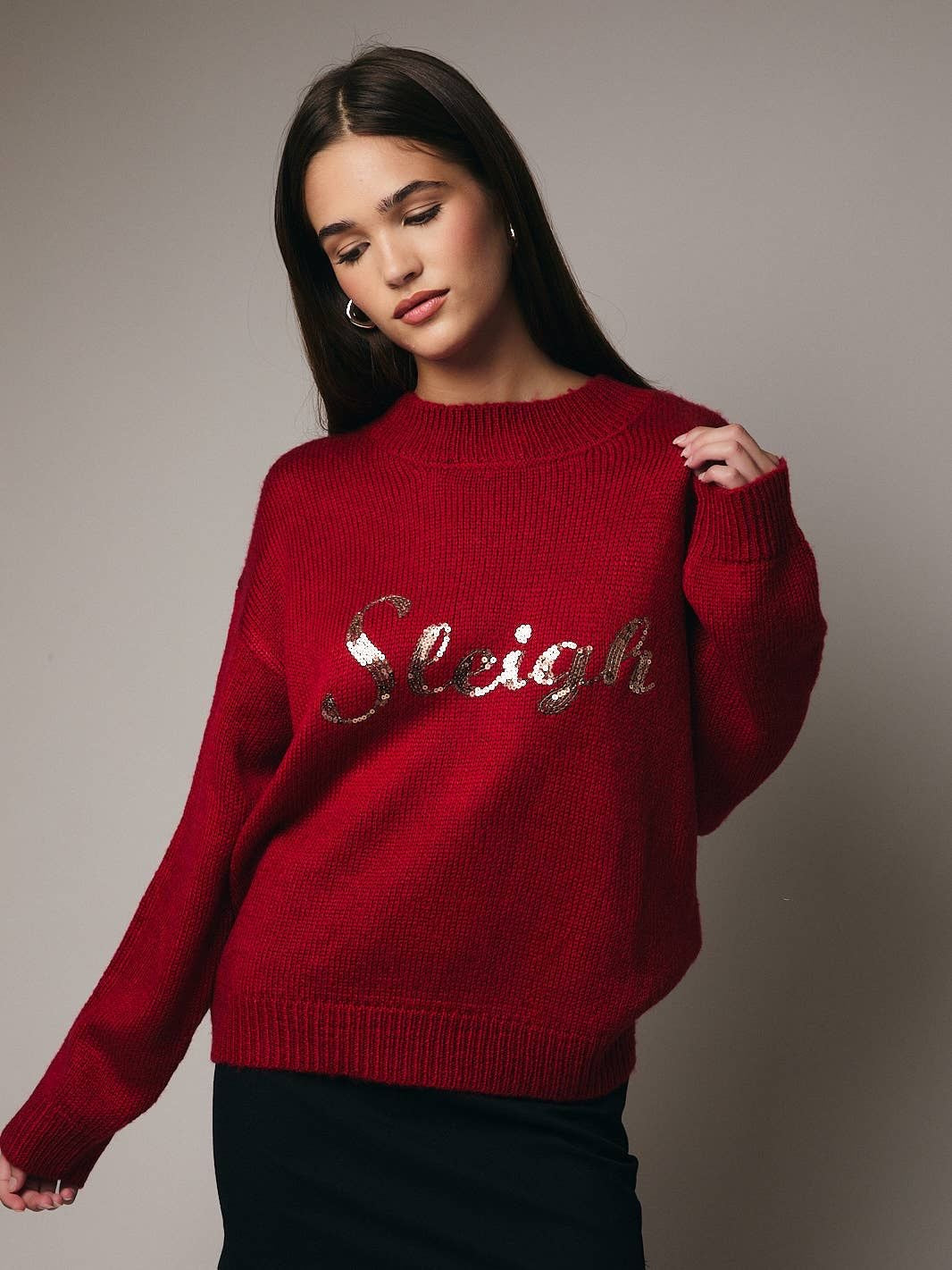 Sleigh Sequin Sweater sold by A Velvet Window