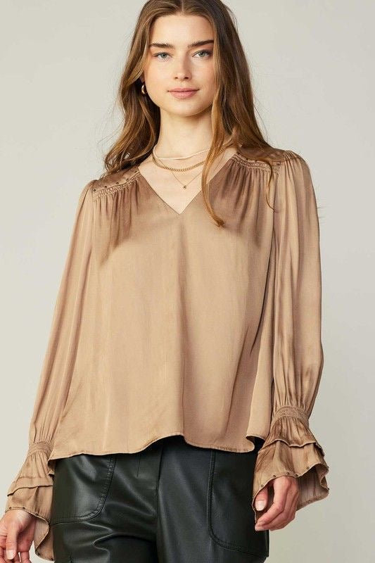 Studded VNeck Long Sleeve Top sold by A Velvet Window