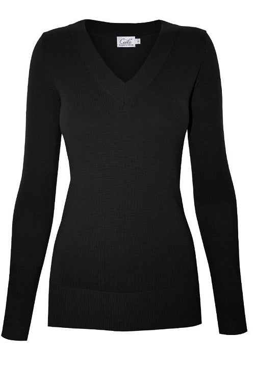 Black V-Neck Sweater sold by A Velvet Window