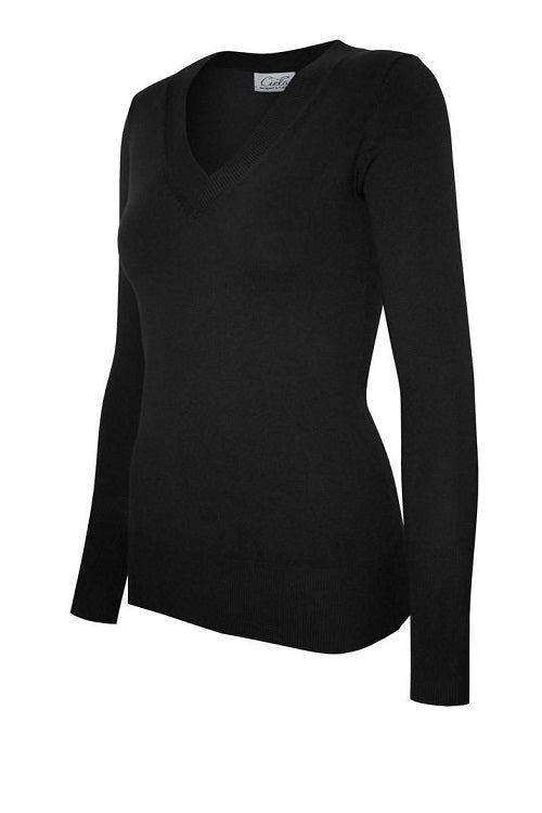 Black V-Neck Sweater sold by A Velvet Window