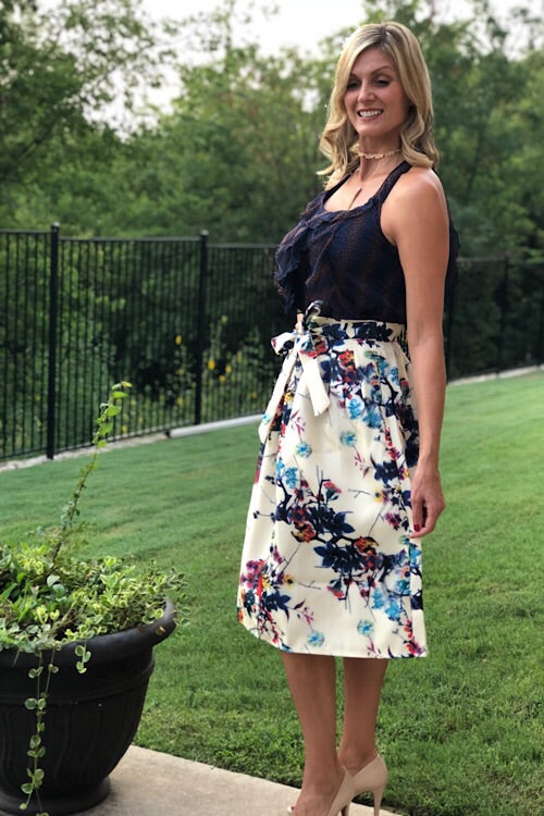 Grayce Floral Skirt sold by A Velvet Window