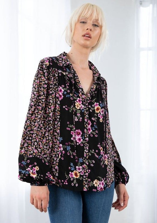 Mixed Challis Print Top sold by A Velvet Window