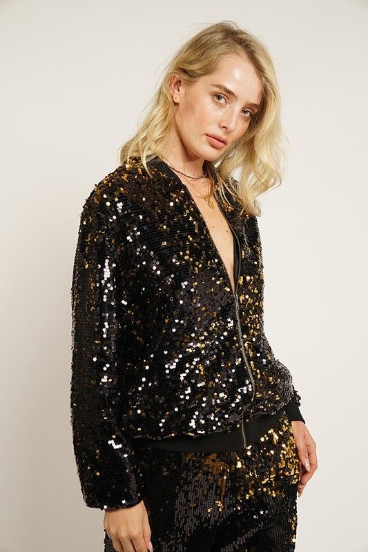 Sequin Bomber Jacket sold by A Velvet Window