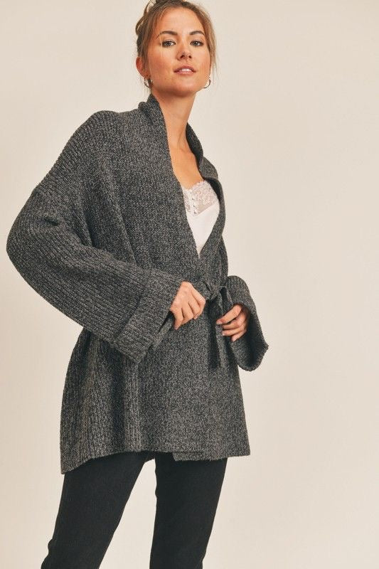 Ribbed Charcoal Cardigan