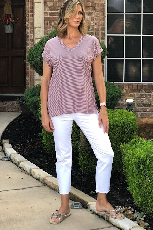 White Cropped Jeans sold by A Velvet Window