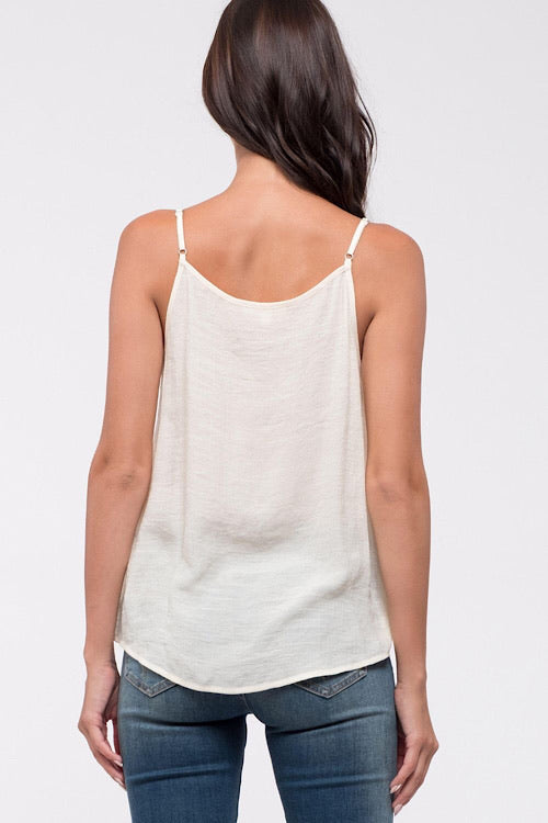 Ivory Embroidered Cami Tank sold by A Velvet Window