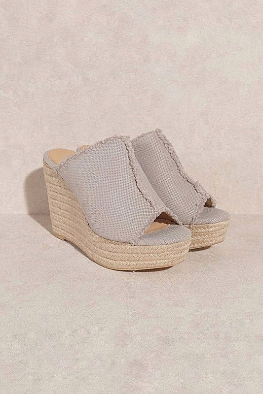 Chunky Canvas Espadrille Wedge Sandal sold by A Velvet Window