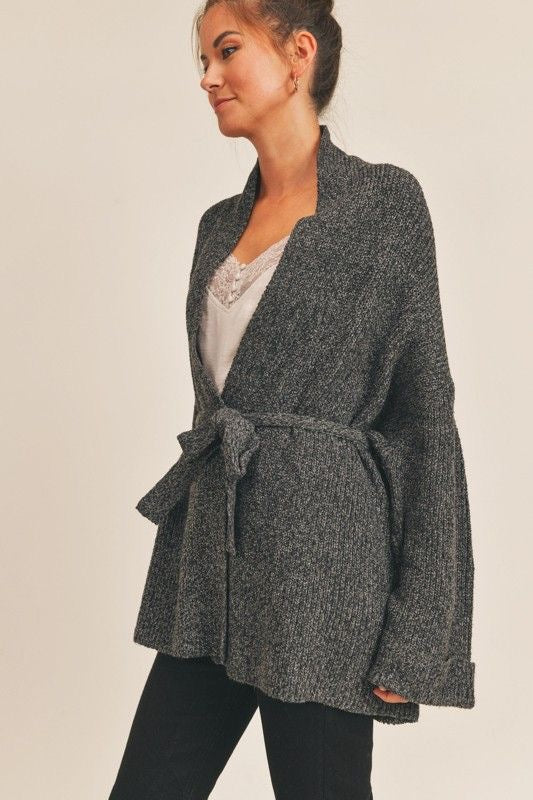 Ribbed Charcoal Cardigan