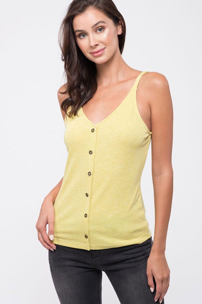 Ribbed Button Down Tank