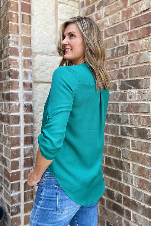 Emerald 3/4 Sleeve Basic Top